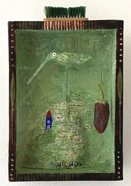 Tamar Rubinstein, Nichoir, Mixed media in wooden box, 16x11x4 cm, €.165,-