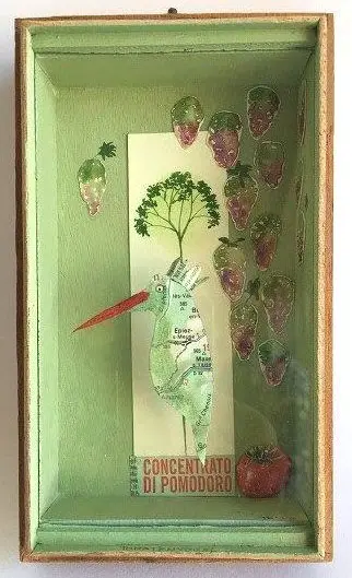 Tamar Rubinstein, Tomatenvogel, 150 euro, Mixed media in cigar box, 10x17 cm