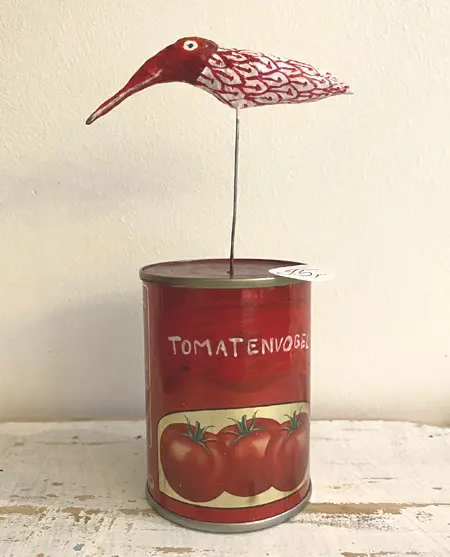 Tamar Rubinstein, Tomatenvogel, Mixed media, 13x18 cm, €.95,-