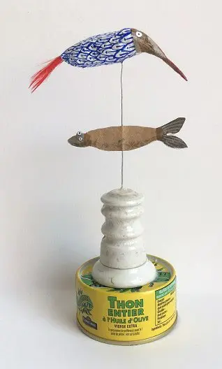 Tamar Rubinstein, Tonijnvogel 2, 95 euro, Mixed media, 17x9 cm