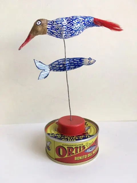 Tamar Rubinstein, Tonijnvogel 3, Mixed media, 13x18 cm, €.95,-