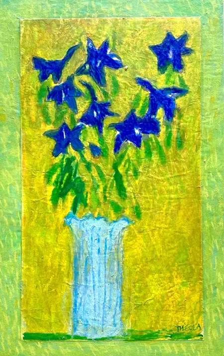 Thecla Renders, Fragile Blue, 195 euro, Mixed media unframed (none needed), 28x24 cm