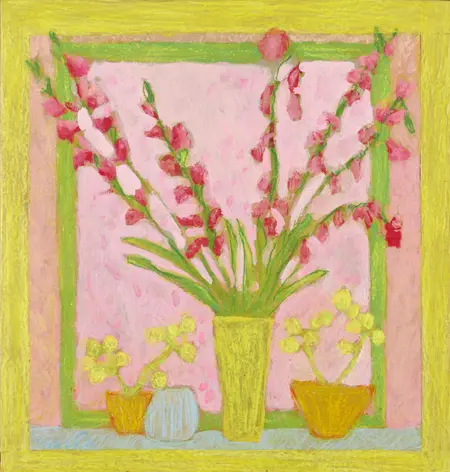 Thecla Renders, Happines and Spring, Mixed media, 49x46 cm, €.325,-