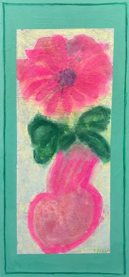 Thecla Renders, Remember me, 400 euro, Mixed media on paper on panel, unframed, 61x29 cm