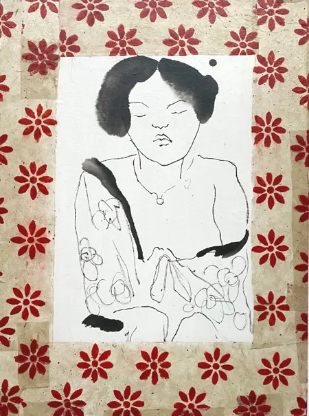 Thecla Renders, Seconda Vita, 300 euro, Mixed media on paper on wood, unframed, 44x33 cm