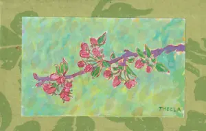 Thecla Renders, There always be another spring 1, 100 euro, Mixed media on paper on panel, unframed, 12x19 cm