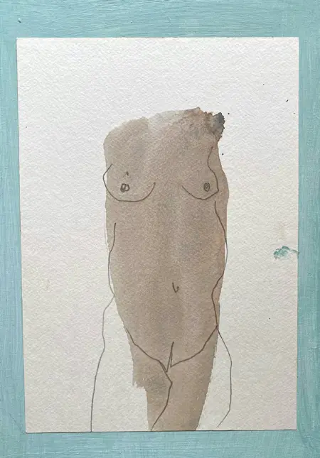 Thecla Renders, Vrouwentorso, 175 euro, Mixed media, 30x21 cm