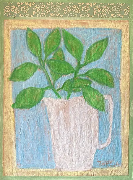 Thecla Renders, Witte kan, 175 euro, Mixed media, 21x23 cm