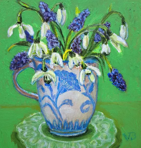 Vilma van den Berg, Kopje voorjaar, 150 euro, Acrylic on panel, unframed, 15x15 cm