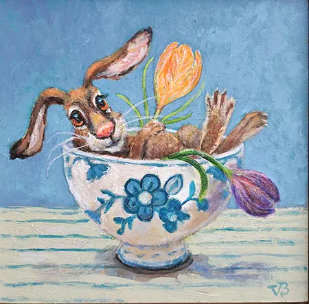 Vilma van den Berg, Krokeledokus, 235 euro, Acrylic on canvas in wooden frame, 20x20 cm