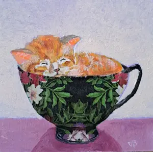 Vilma van den Berg, Slaapkopje, 175 euro, Acrylic on canvas in wooden frame, 15x15 cm