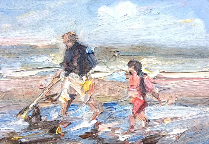 Wil van der Niet, Catch of the day 2, Oil on canvas in frame, 10x15 cm, €.175,-