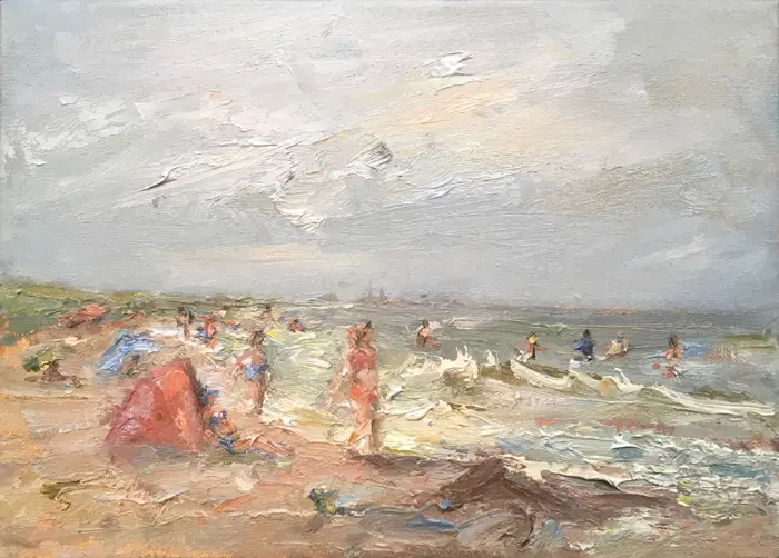 Wil van der Niet, The day before the rain, Oil on canvas in wooden frame, 25x35 cm, €.360,-