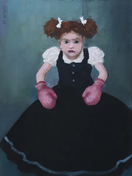 JoAnna Winik, Boxing girl Noella, 850 euro, Oil on wood, unframed, 30x23x4 cm