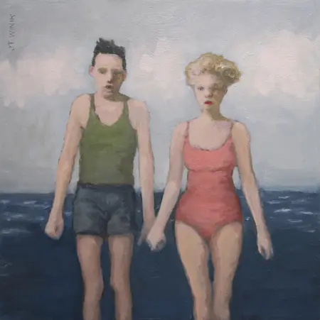 JoAnna Winik, Day at the Beach, Oil on wood, 20x20 cm, €.500,-