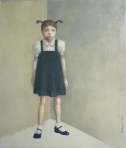 JoAnna Winik, Girl in the corner 1, Oil on canvas, 38x33 cm, €.800,-