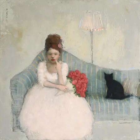 JoAnna Winik, Love stories: Now what?, Oil on wood panel, 41x41 cm, €.975,-
