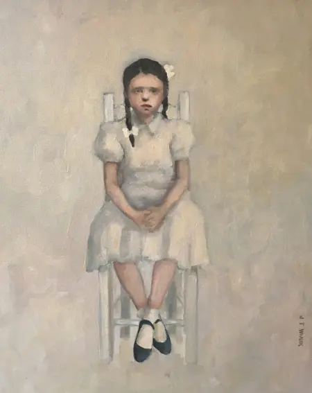 JoAnna Winik, Sitting Girl 2, Oil on canvas, 51x41 cm, €.850,-