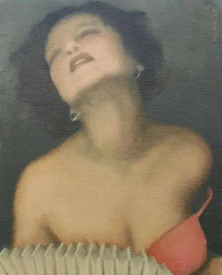 JoAnna Winik, Woman with Accordion, Oil on canvas, 41x33 cm, €.900,-