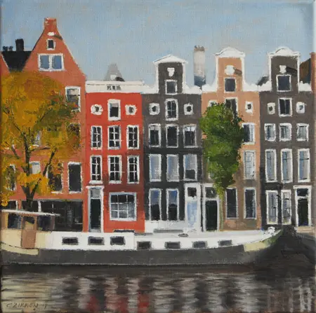 Gineke Zikken, Amstel, Oil on canvas, 40x40 cm, €.1100,-