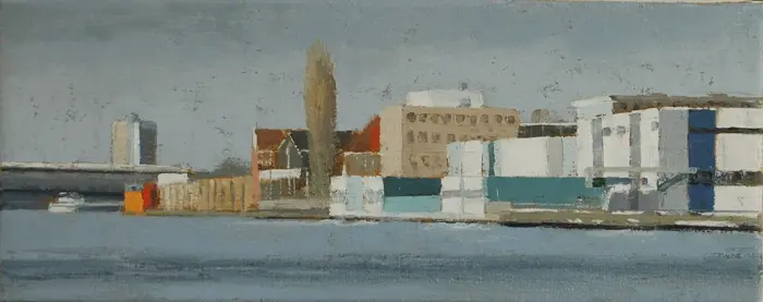 Gineke Zikken, Draka, Oil on canvas in wooden frame, 20x50 cm, €.750,-