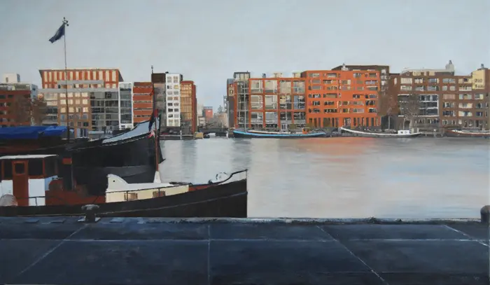 Gineke Zikken, Java-eiland, Oil on canvas in wooden frame, 70x120 cm, €.2500,-