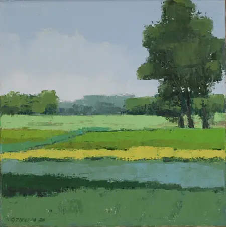 Gineke Zikken, Katwijk, Oil on canvas in wooden frame, 30x30 cm, €.750,-