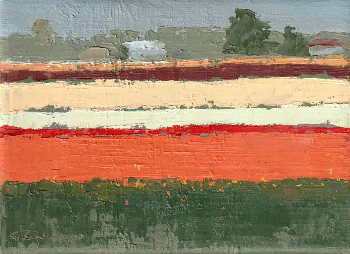 Gineke Zikken, Oranje tulpen, Oil on canvas, unframed, 13x18 cm, €.145,-