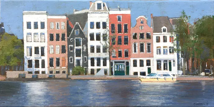 Gineke Zikken, Staalkade, Oil on canvas, 30x60 cm, €.1100,-