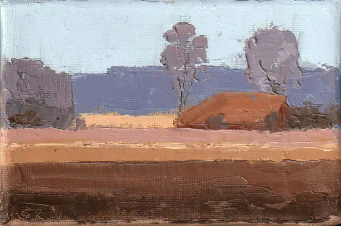 Gineke Zikken, Winter, Oil on canvas in wooden frame, 10x15 cm, €.145,-