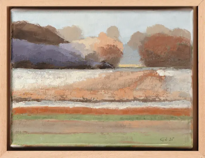 Gineke Zikken, Winter, 350 euro, Oil on canvas in natural wooden frame, 18x24 cm