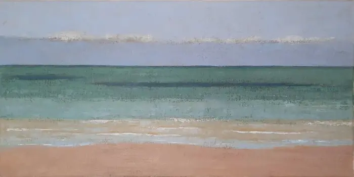 Gineke Zikken, Zee Normandie, 950 euro, Oil on canvas in wooden frame, 30x60 cm