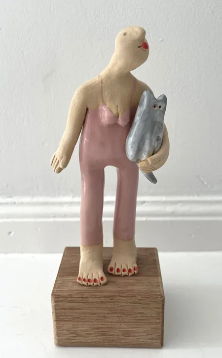Kiki Demelinne, Poes en ik, 135 euro, Ceramic, 19x8x7 cm