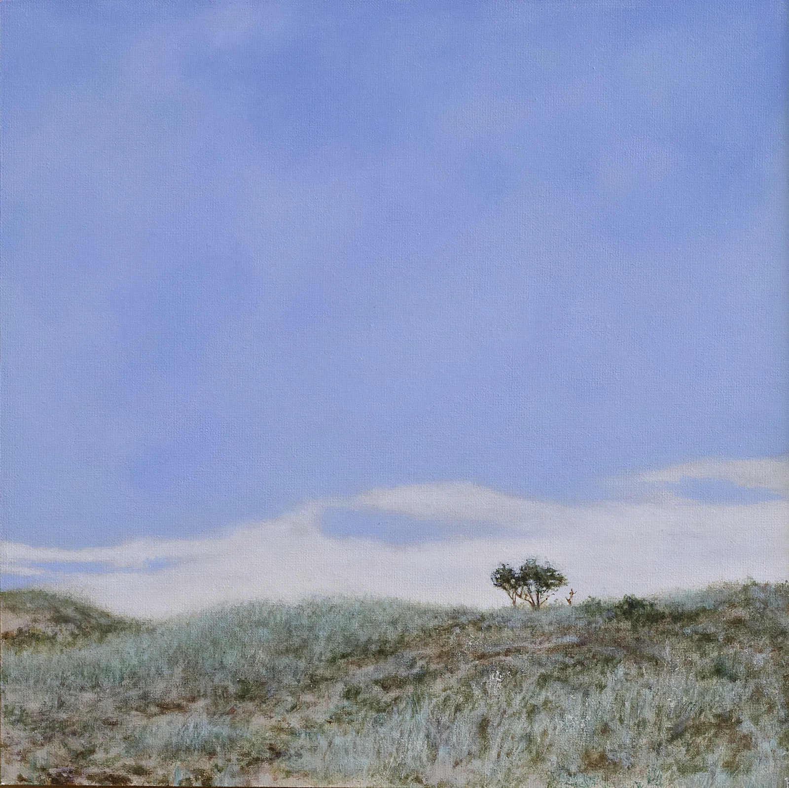 Rada Ovcharova, Dune walk, 425 euro, Acrylic and mixed media on canvas in wooden frame, 30x30 cm