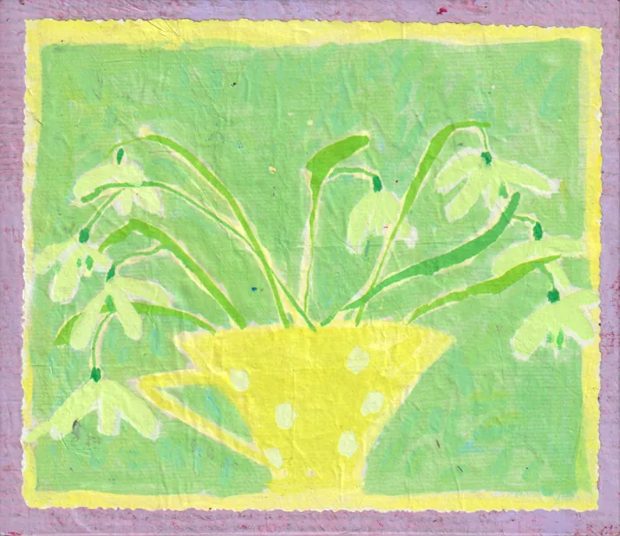 Thecla Renders, Springtime green, 125 Euro, Mixed media, unframed, 17x15 cm