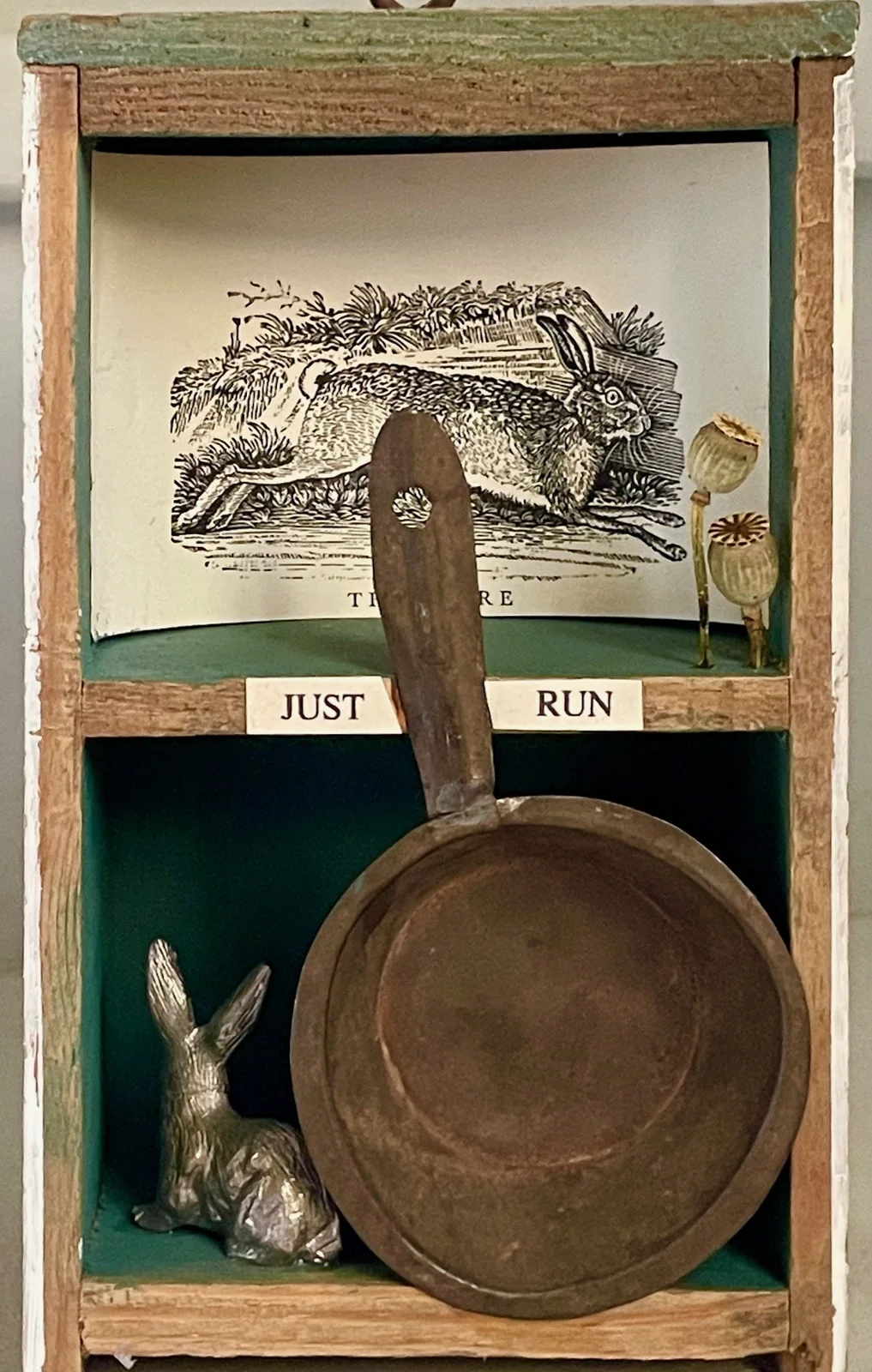 Antje Weber, Just run, 130 euro, Mixed media with antique toy, 10x17x6 cm
