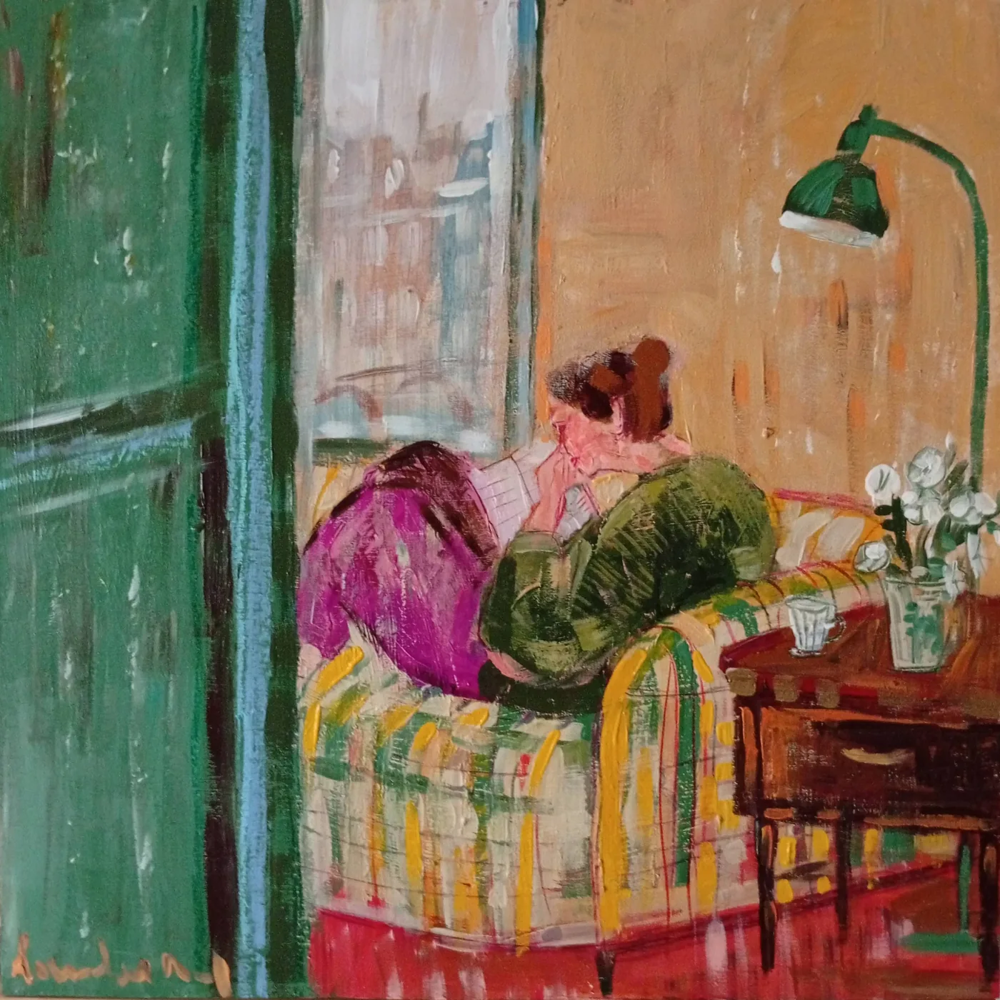 Lourdes Ral, Autumn at home, 350 euro, Mixed technique on wood, 40x40 cm