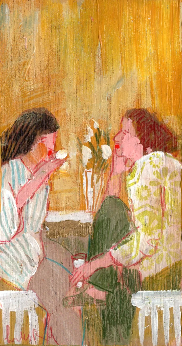 Lourdes Ral, Everything we said that morning, 90 euro, Mixed technique on wood, unframed, 17x9 cm