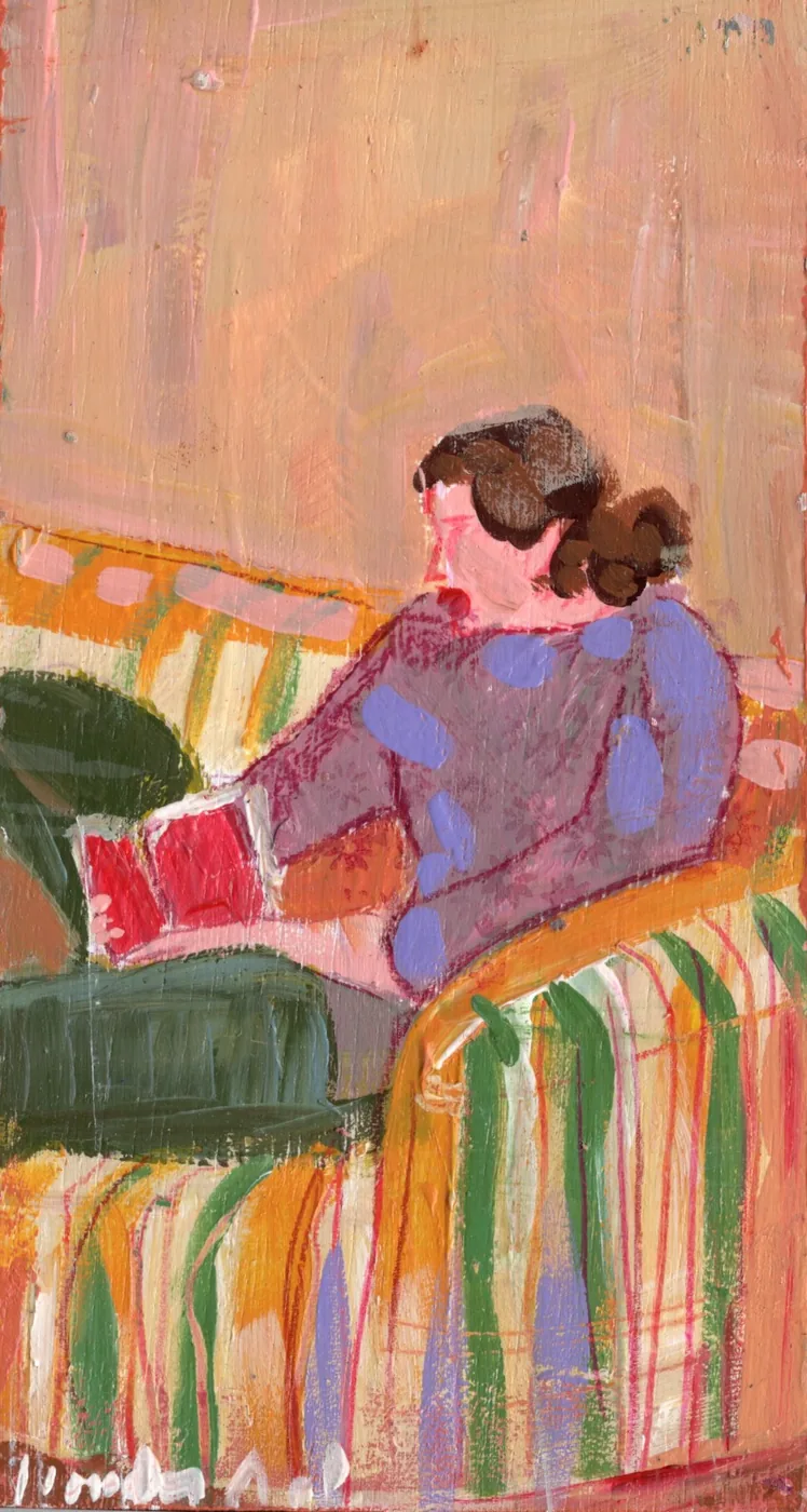 Lourdes Ral, The slow days of winter, 90 euro, Mixed technique on wood, unframed, 17x9 cm