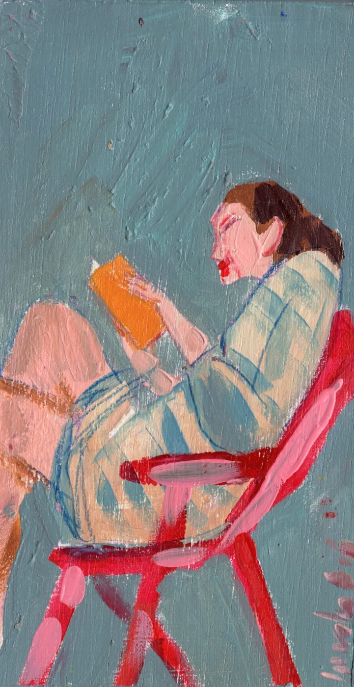 Lourdes Ral, Today could start later, 90 euro, Mixed technique on wood, unframed, 17x9 cm