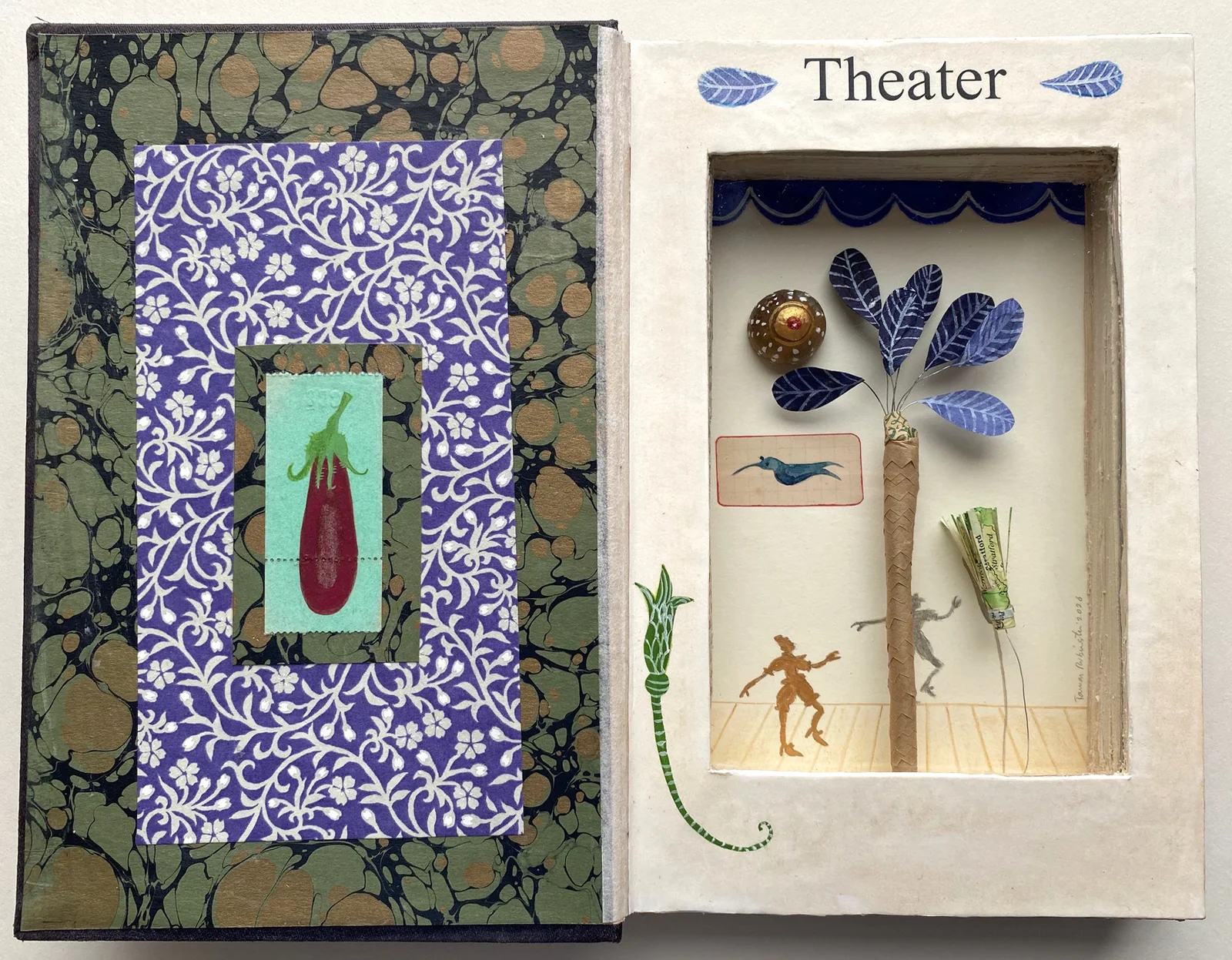 Tamar Rubinstein, Theater 2, 200 euro, Mixed media in book, 23x30x4 cm